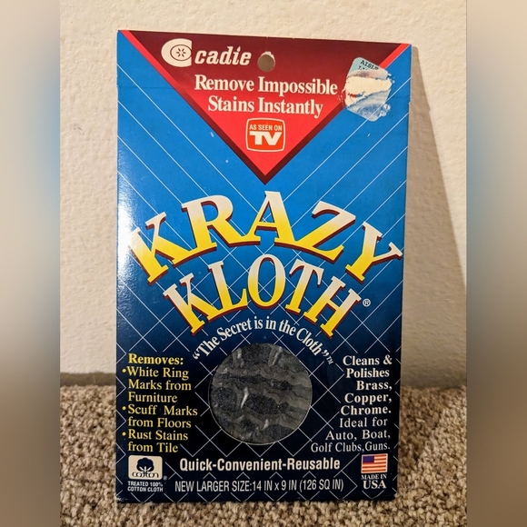 Cadie Krazy Kloth As Seen on TV Large Size Cleans‎ Polishes Stain Remover NIP - Picture 1 of 7